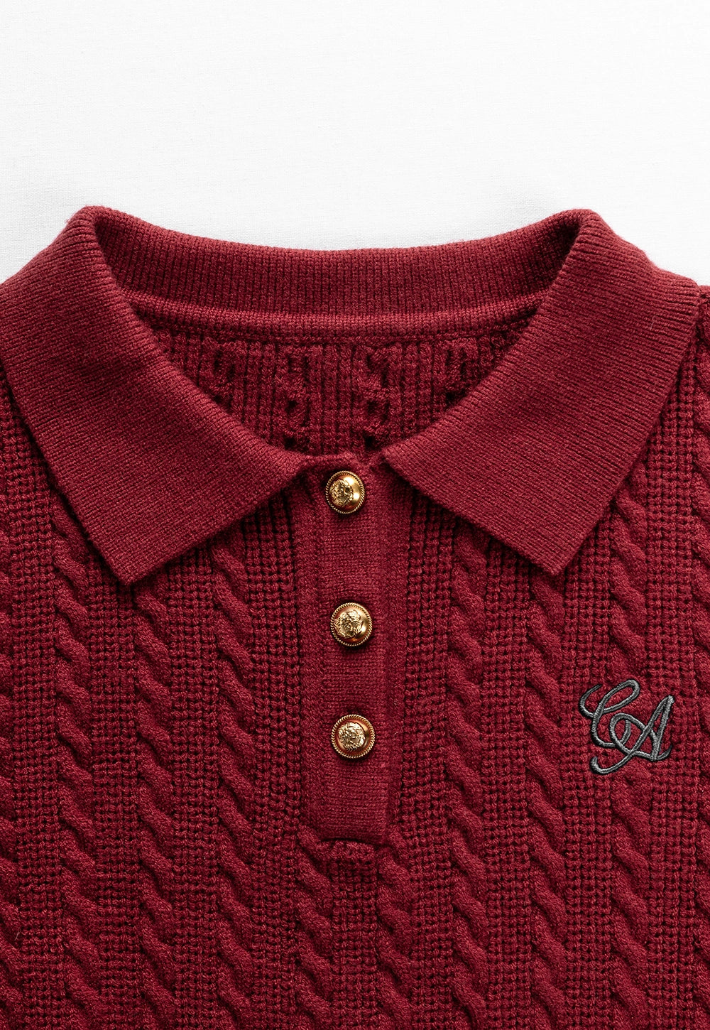 Women's Knitted Cardigan and Sleeveless Polo Sweater Set