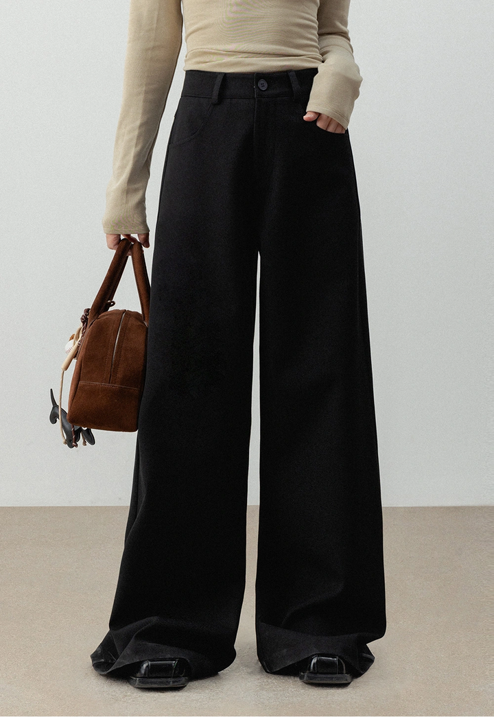 lack Wide-Leg Trousers