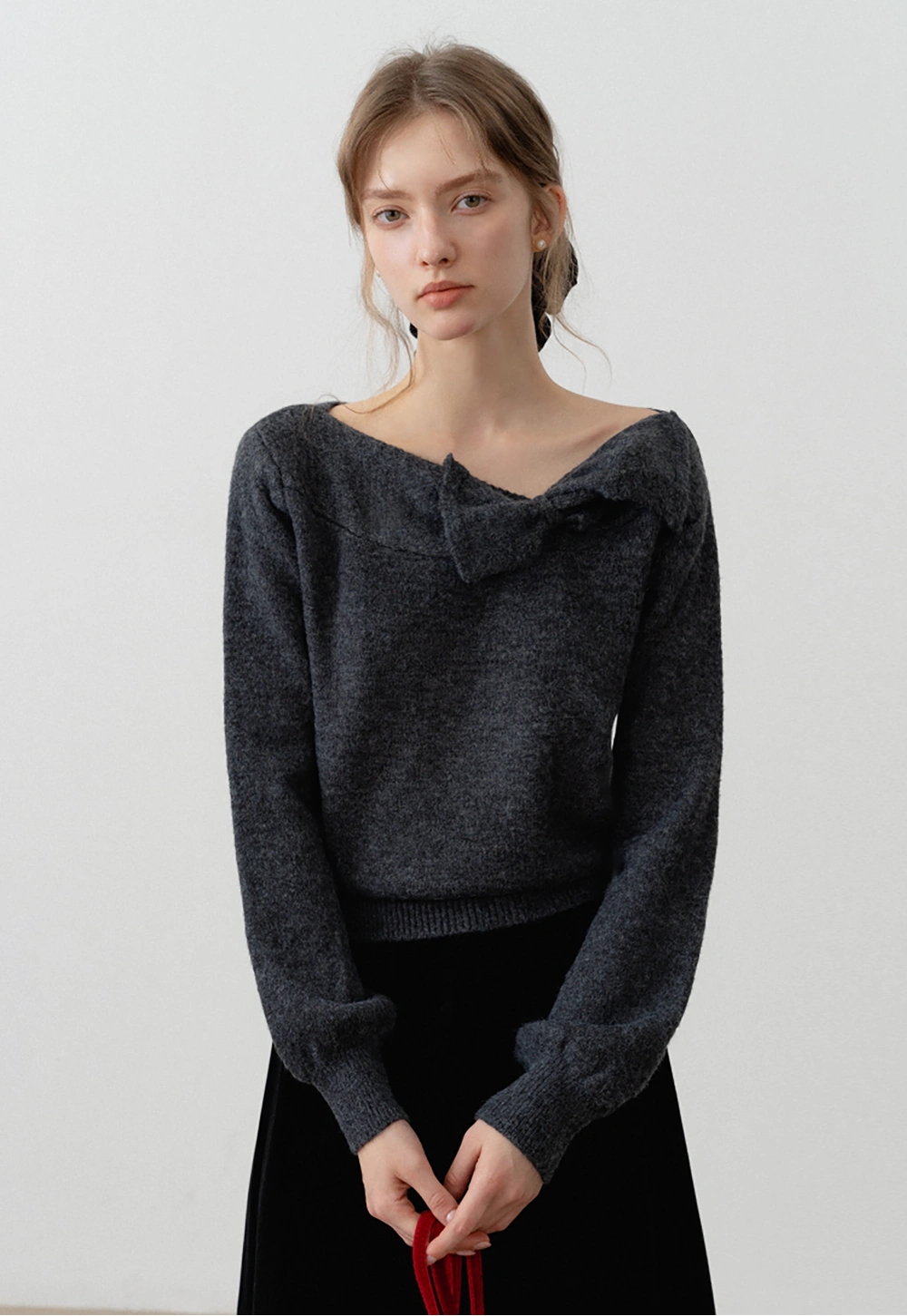 Women's Off Shoulder Bow Sweater