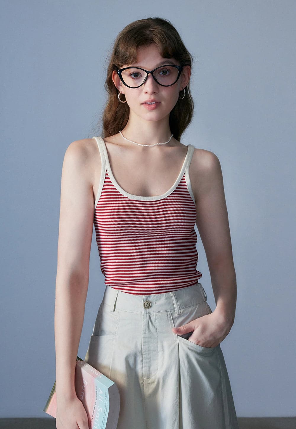 Red and White Striped Camis