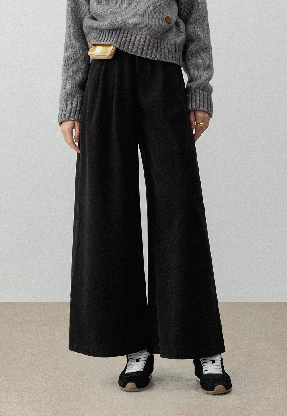 Women's High Waist Wide Leg Pants with Belt