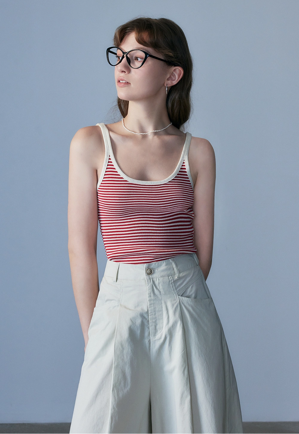 Red and White Striped Camis