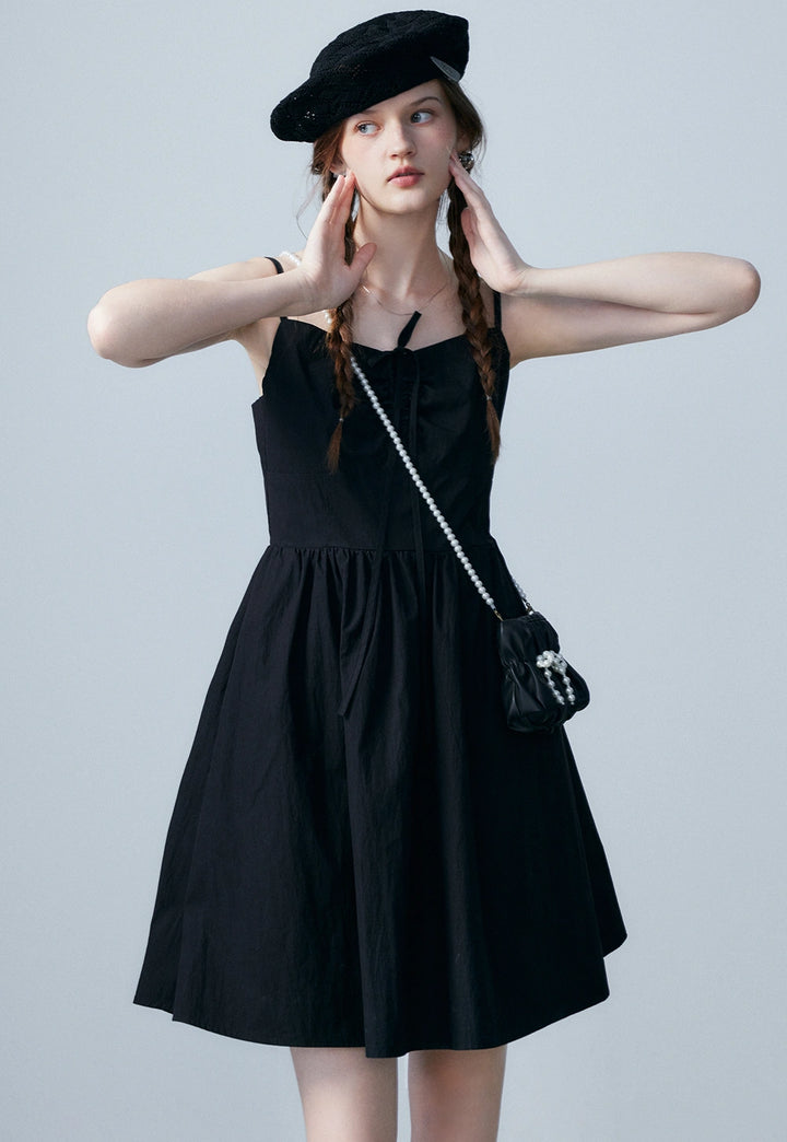 Summer Sundress with Tie Straps and Cinched Waist