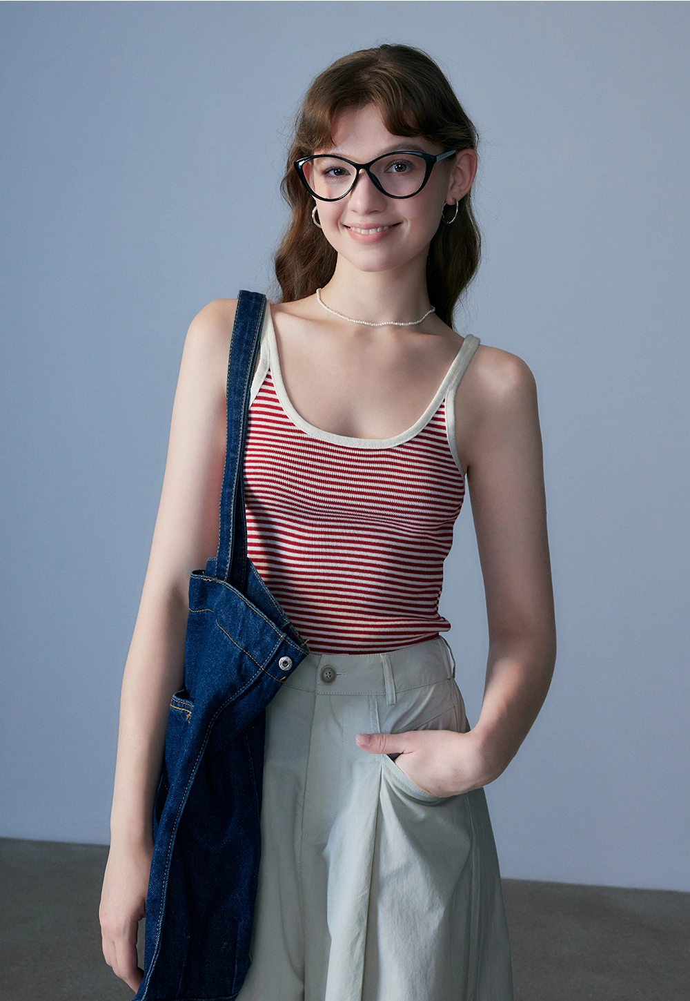 Red and White Striped Camis