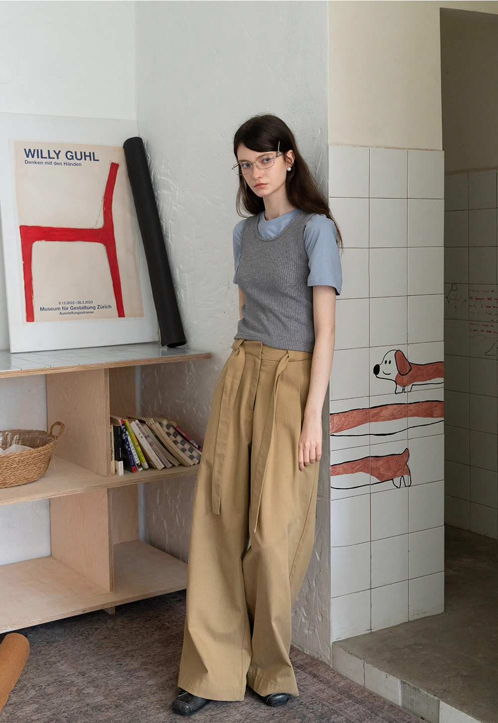 Wide-Leg Trousers with Belted Waist