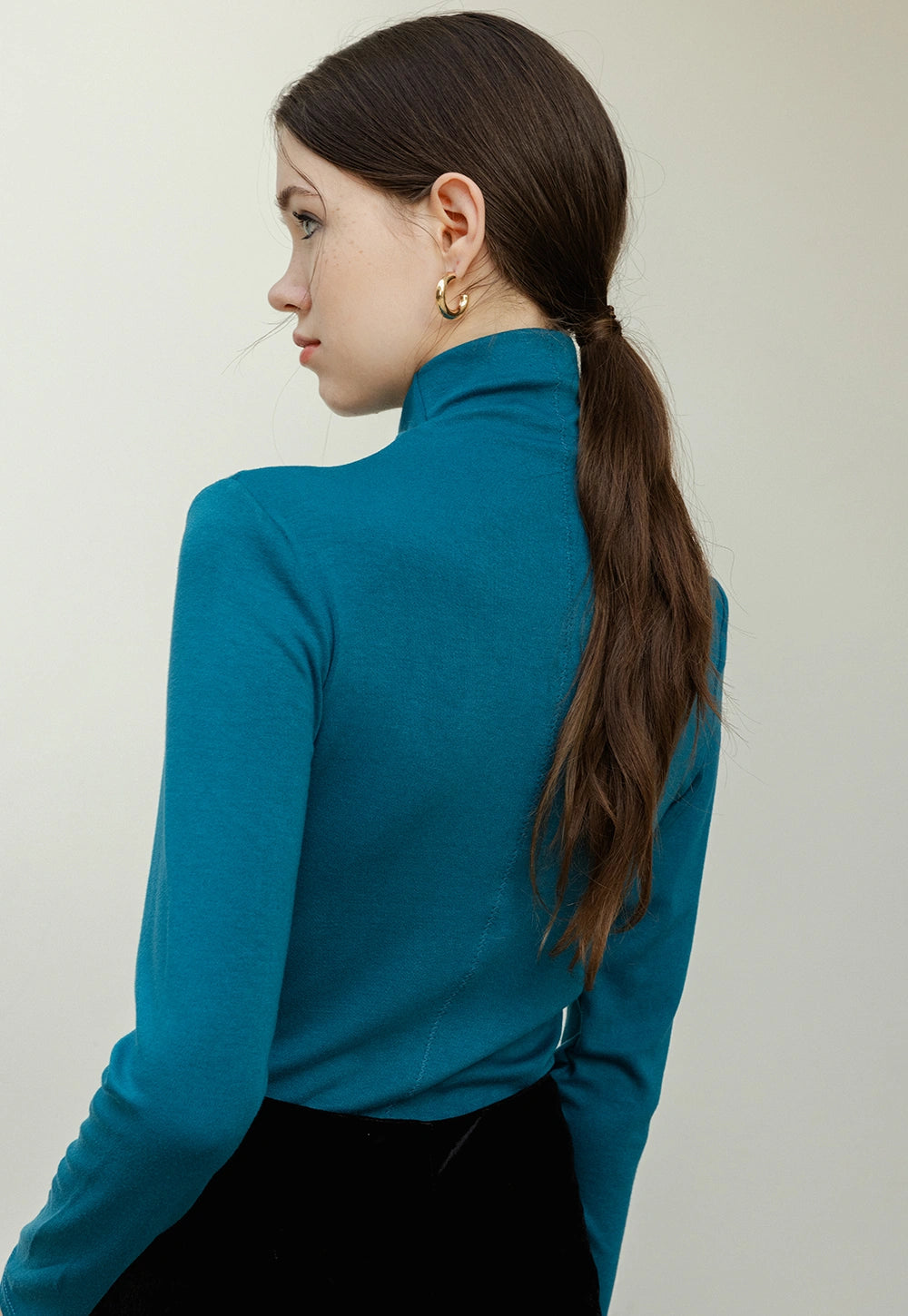 Women's Long Sleeve Turtleneck Knit Top
