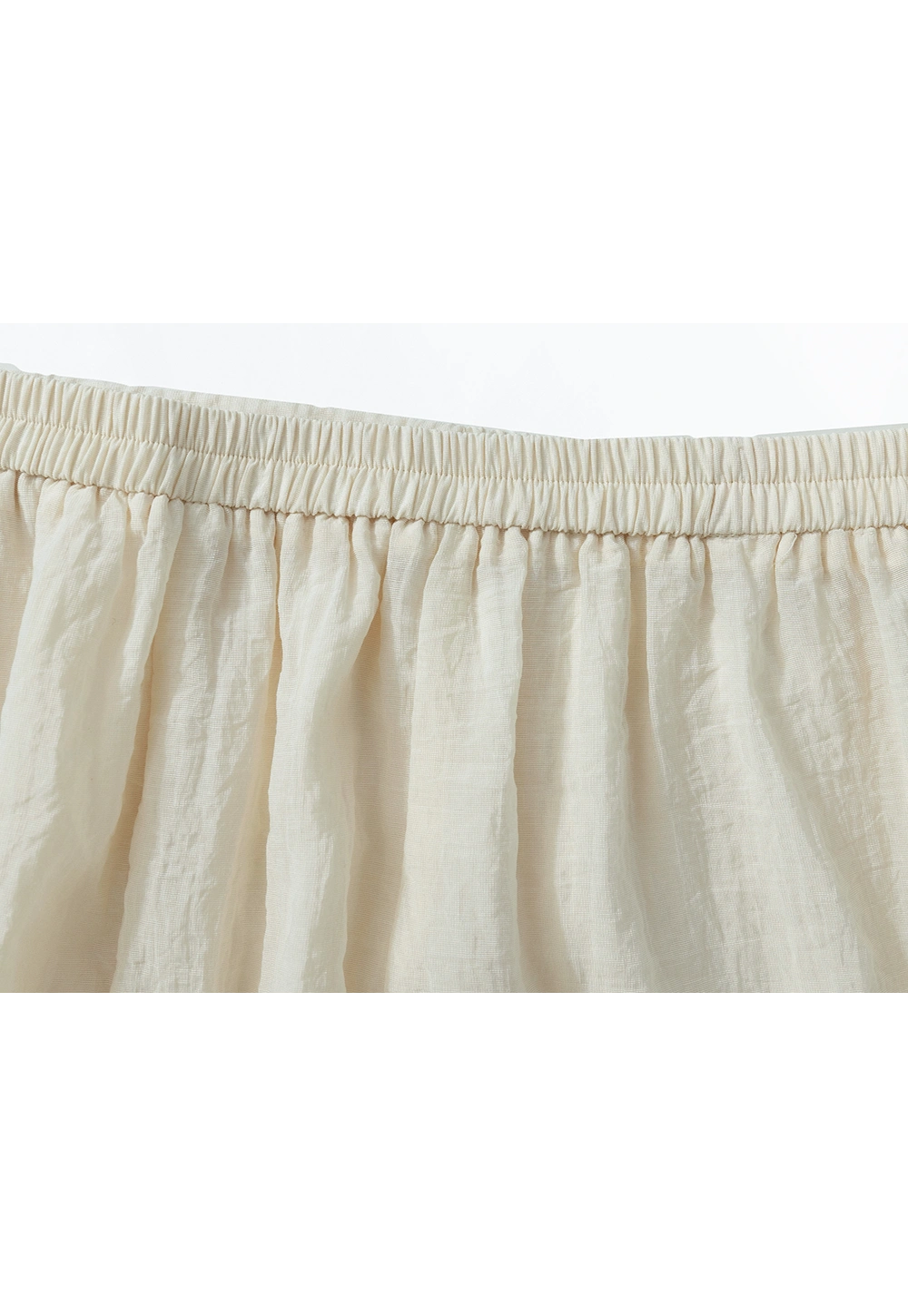 Women's Cream Maxi Skirt with Elastic Waist