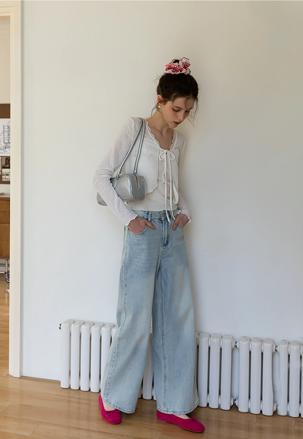 Women’s Light Blue Wide-Leg Denim Jeans