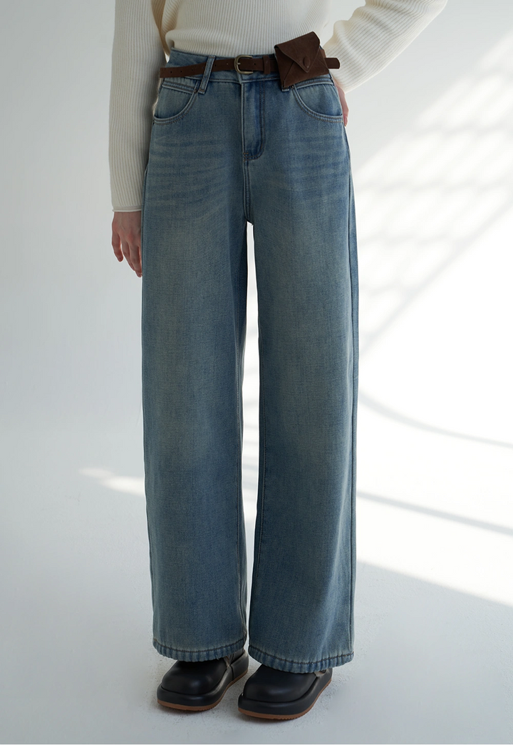 Women's Fleece-Lined Straight-Leg Jeans