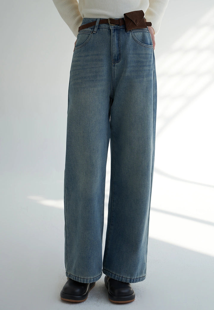 Women's Fleece-Lined Straight-Leg Jeans