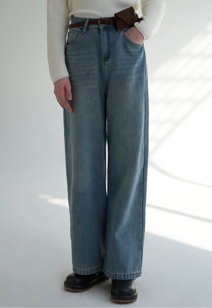 Women's Fleece-Lined Straight-Leg Jeans