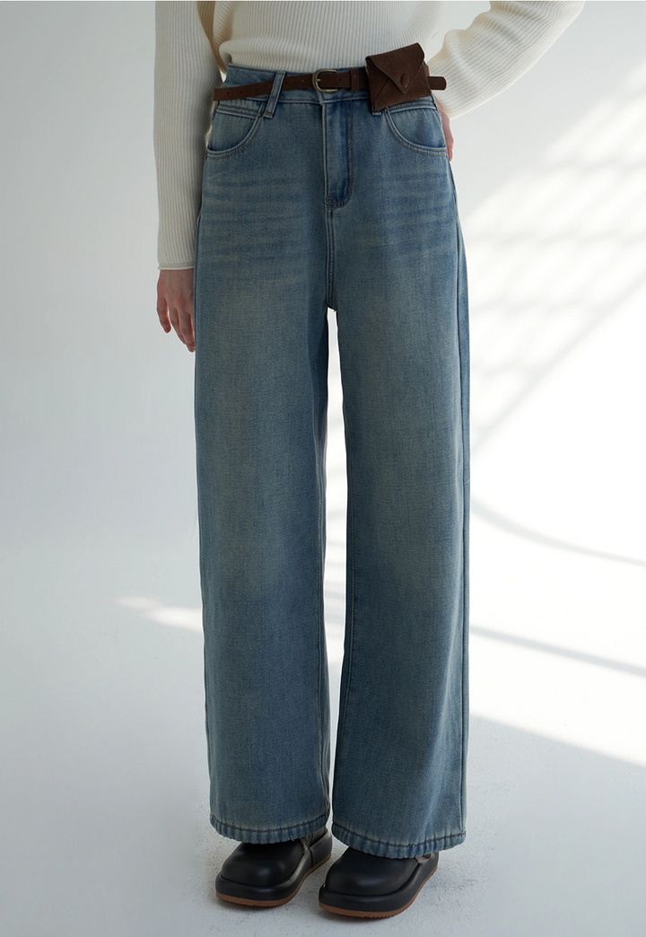 Women's Fleece-Lined Straight-Leg Jeans