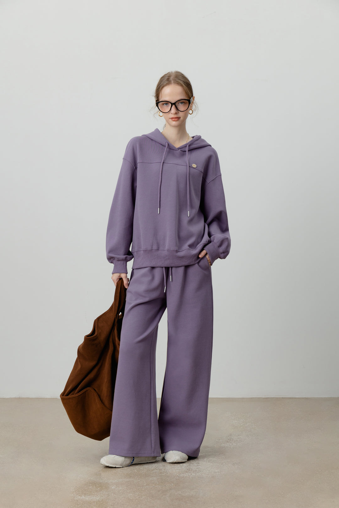 Cozy Lavender Hoodie and Wide-Leg Pants Set