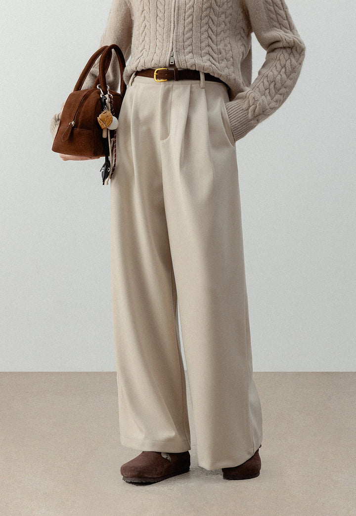 Women's Wide-Leg High-Waist Trousers with Belt