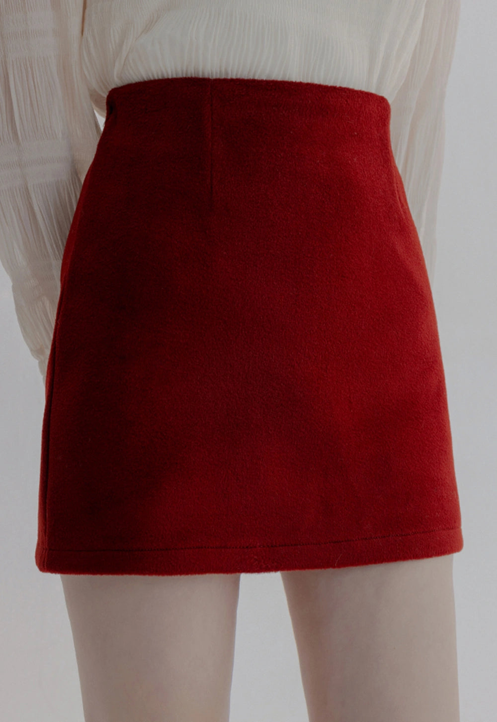 Stylish Woolen Mini Skirt for Women - Soft A-Line Skirt for Winter Elegance