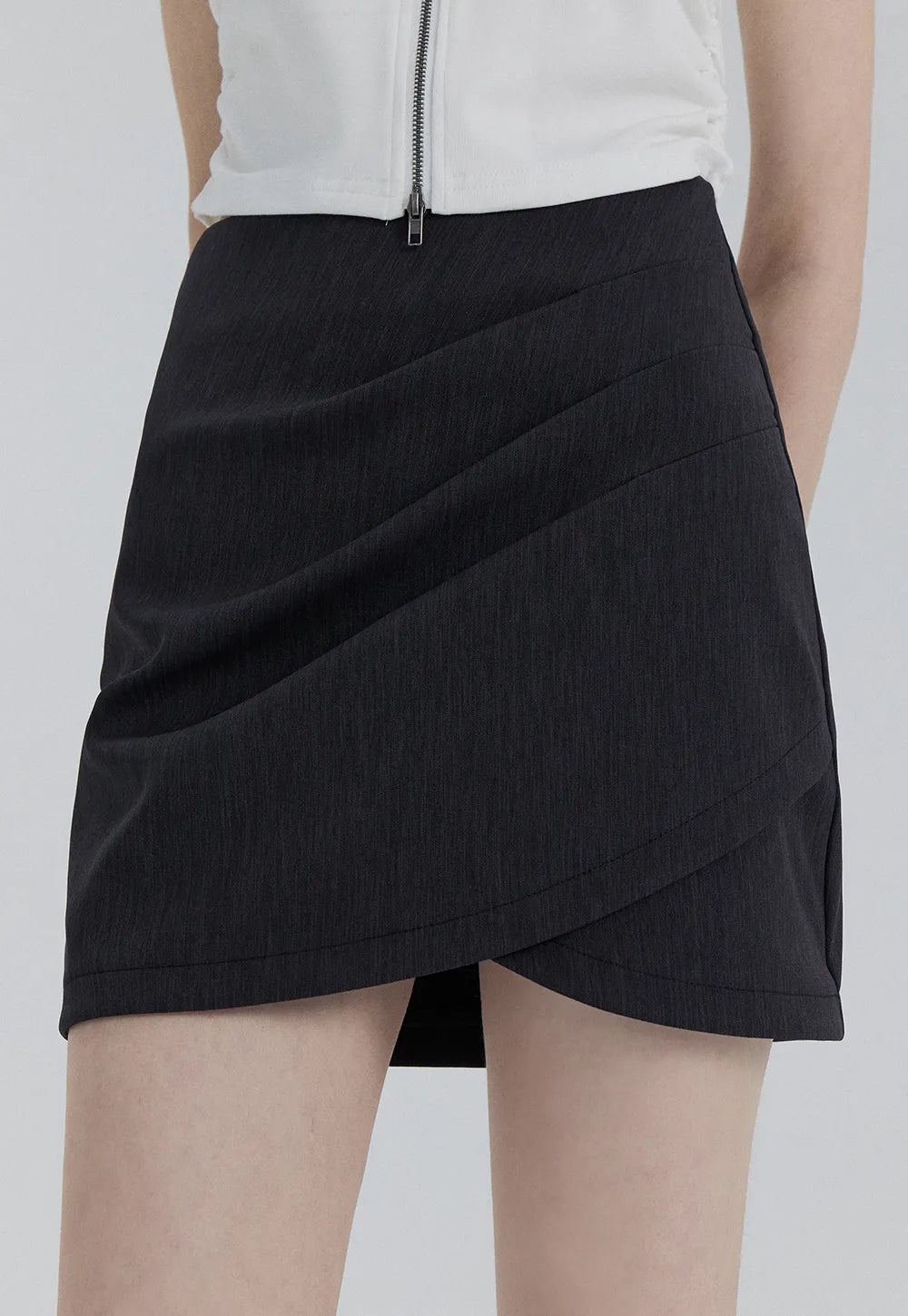 Modern Asymmetric Wrap Mini Skirt – Effortless Style for Every Occasion