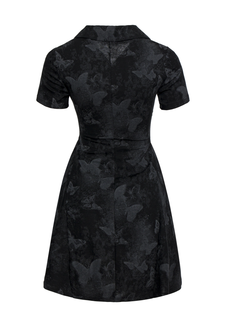 Women's Black Butterfly Print Dress