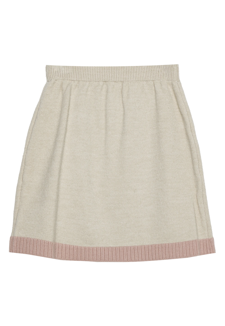 Women's Beige Knit Skirt - Casual A-Line Mini Skirt
