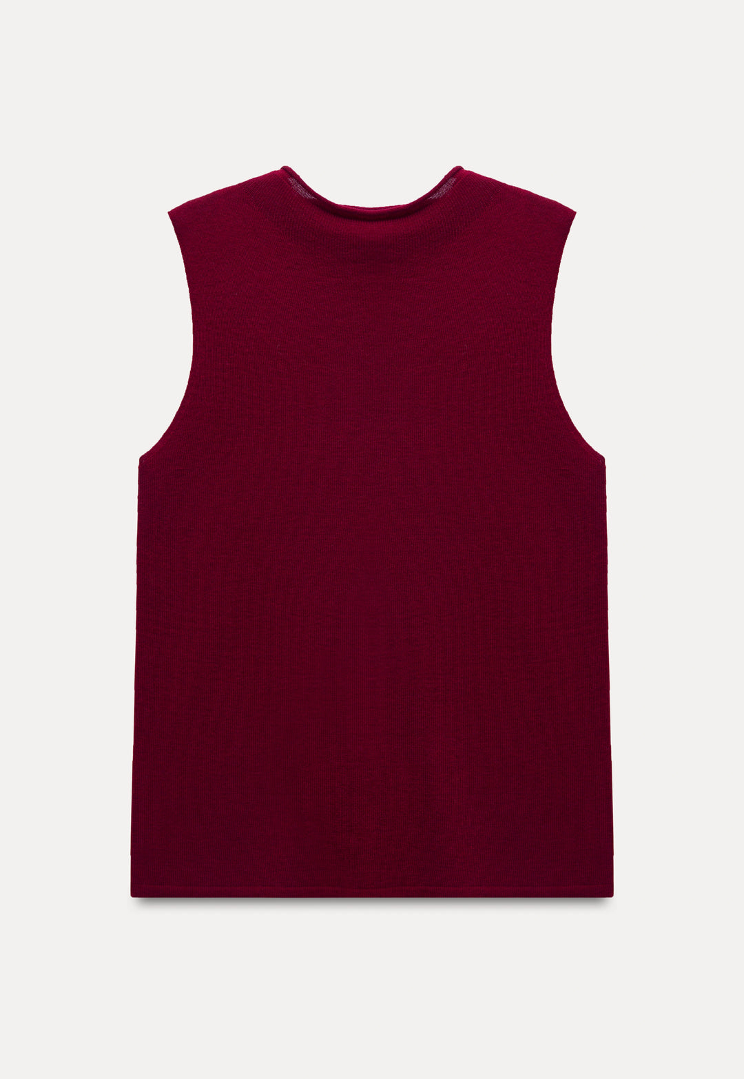 Sleeveless High-Neck Knit Tank Top