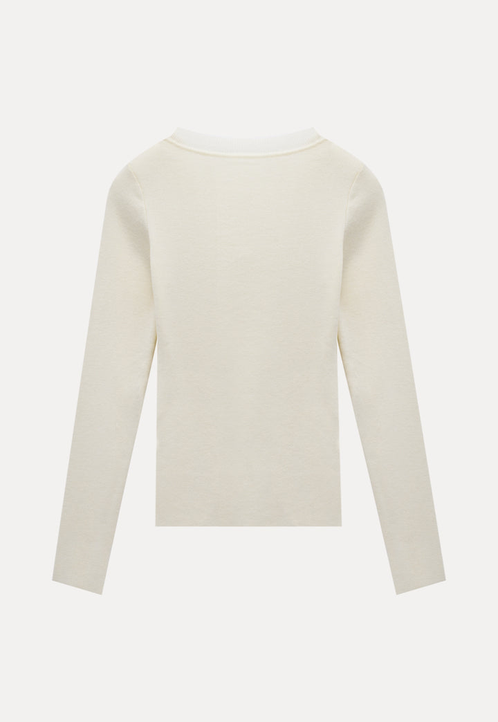 Women's U-Neck Wool Knit Base Top