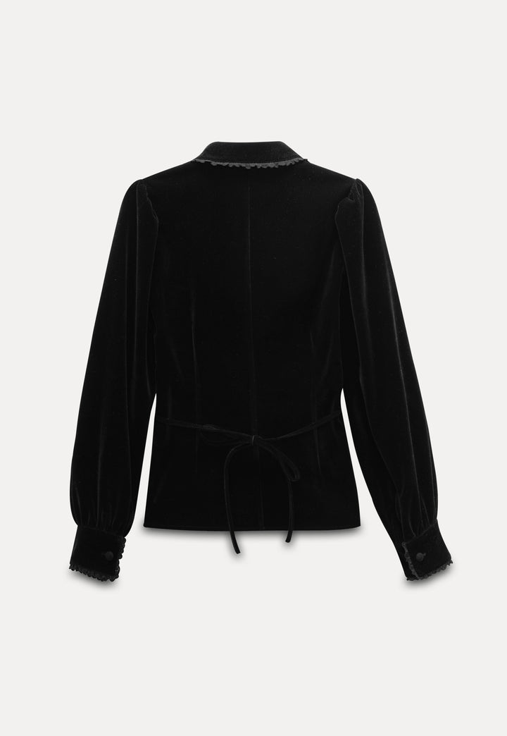 Women's Velvet Button-Up Jacket