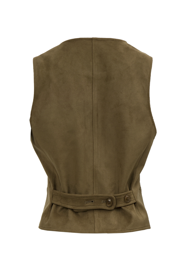 Women's Suede Button-Up Vest