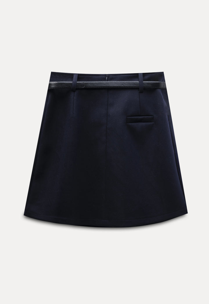 Women's Pleated Skirt with Belt