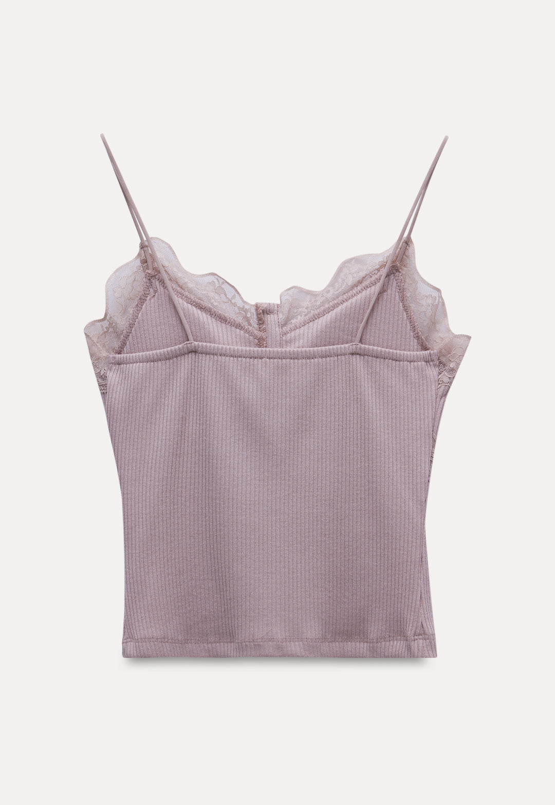 Lace-Trimmed Ribbed Camisole