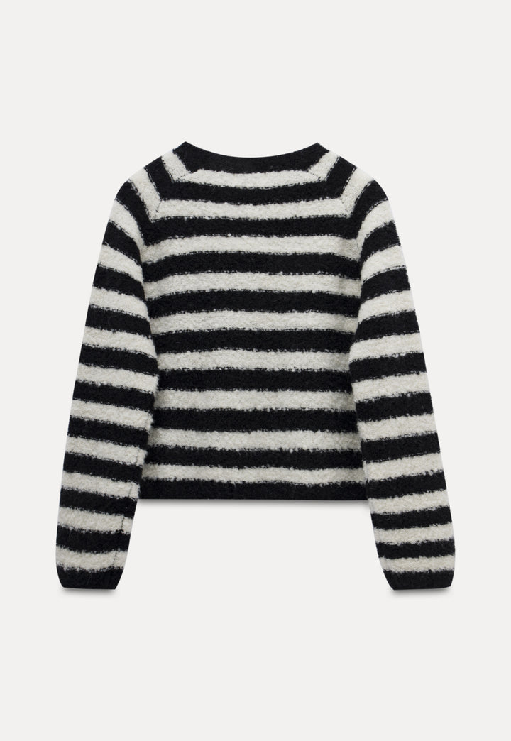 Women’s Striped Mesh Pullover Sweater