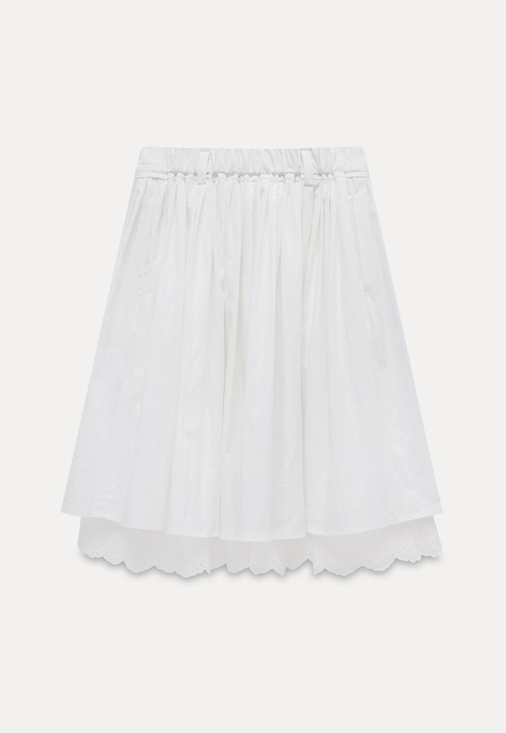 Women’s Layered Eyelet Hem Skirt