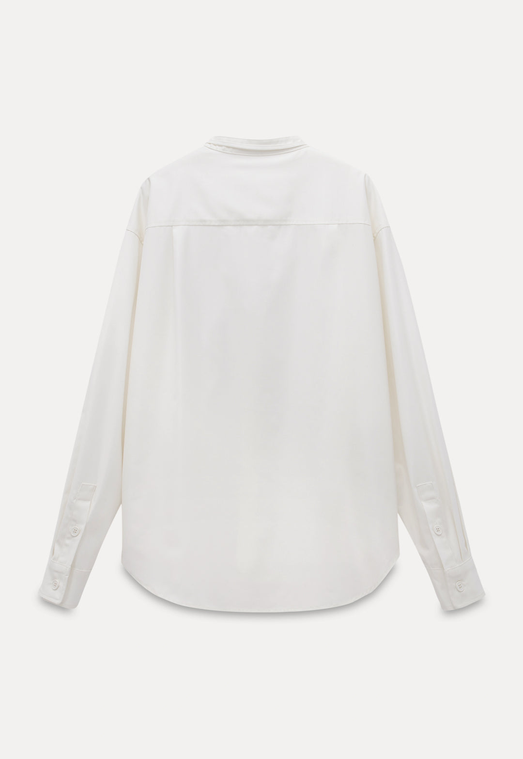 Women's White Long-Sleeve Button-Up Shirt