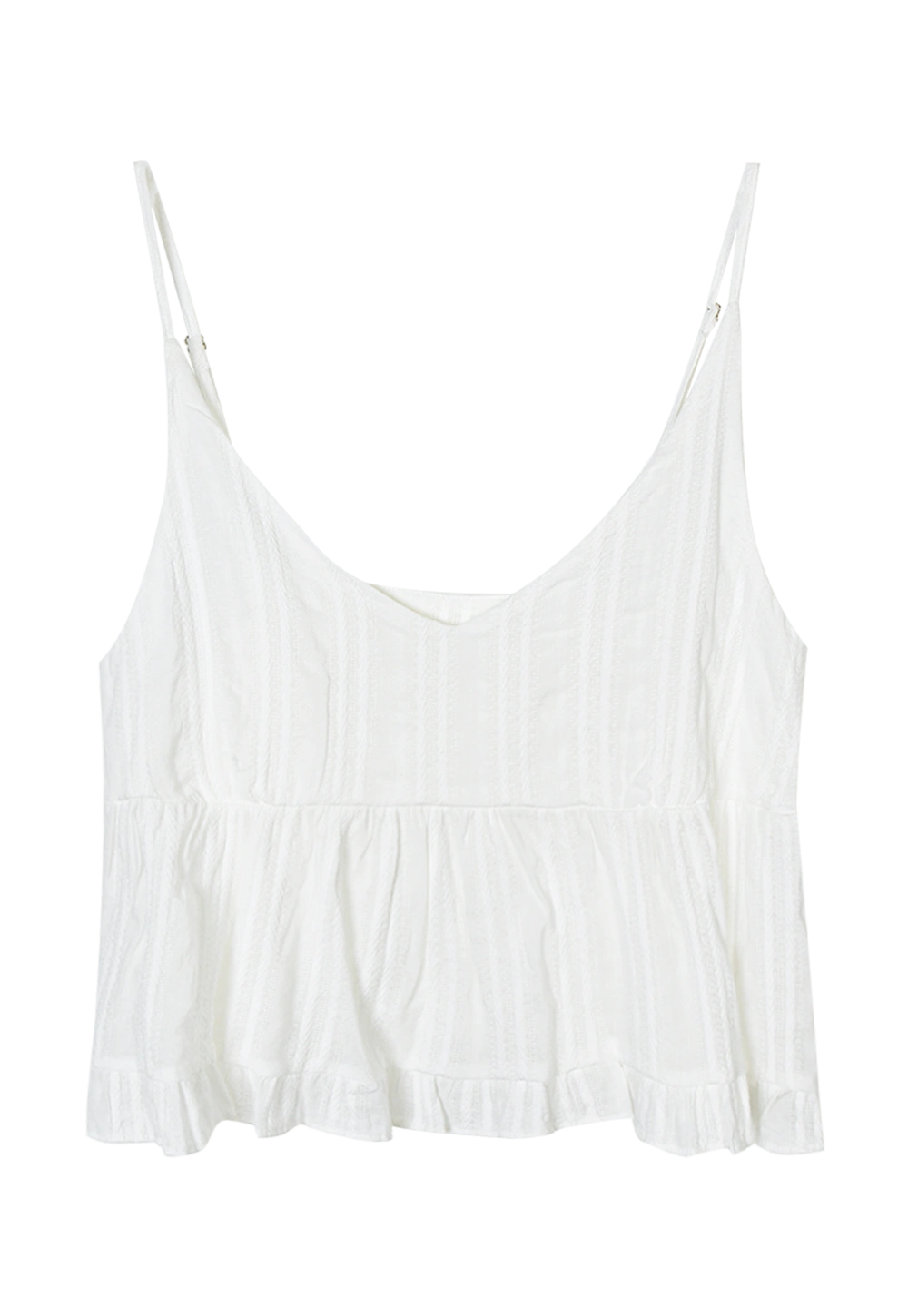 Mehrlagiges Rüschen-Camisole-Top für Damen – gestreifte Sommermode