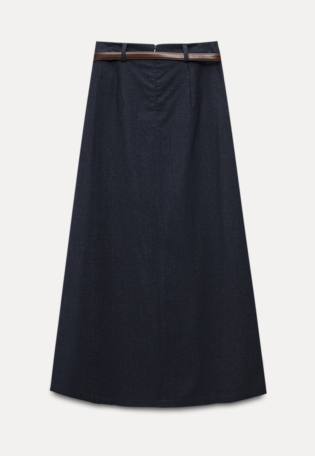 Women's Pleated Maxi Skirt with Belt