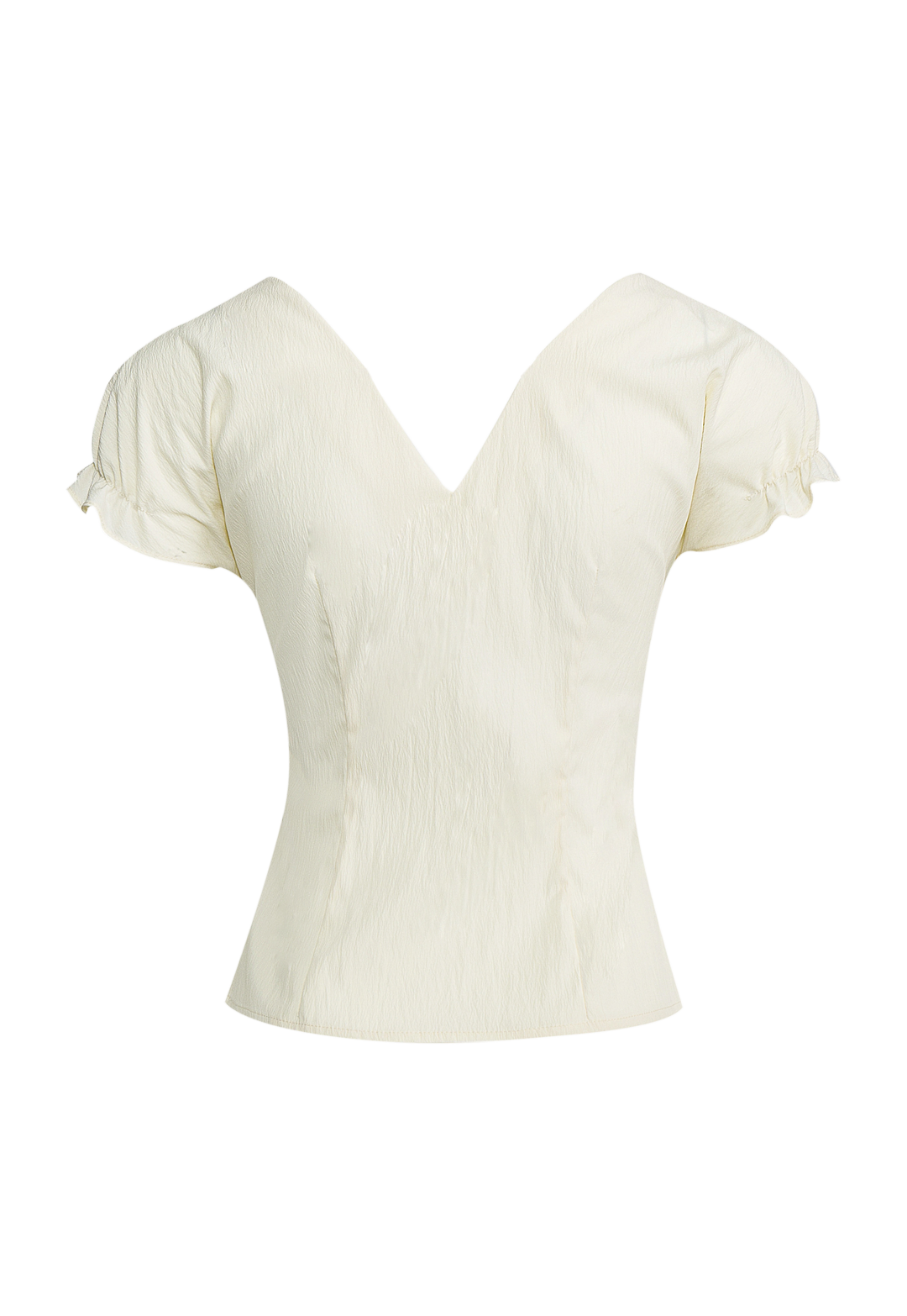 Women's Ruffled Cream Blouse