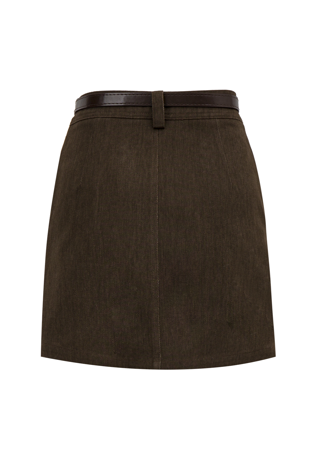 Women's High-Waisted Belted Corduroy Mini Skirt