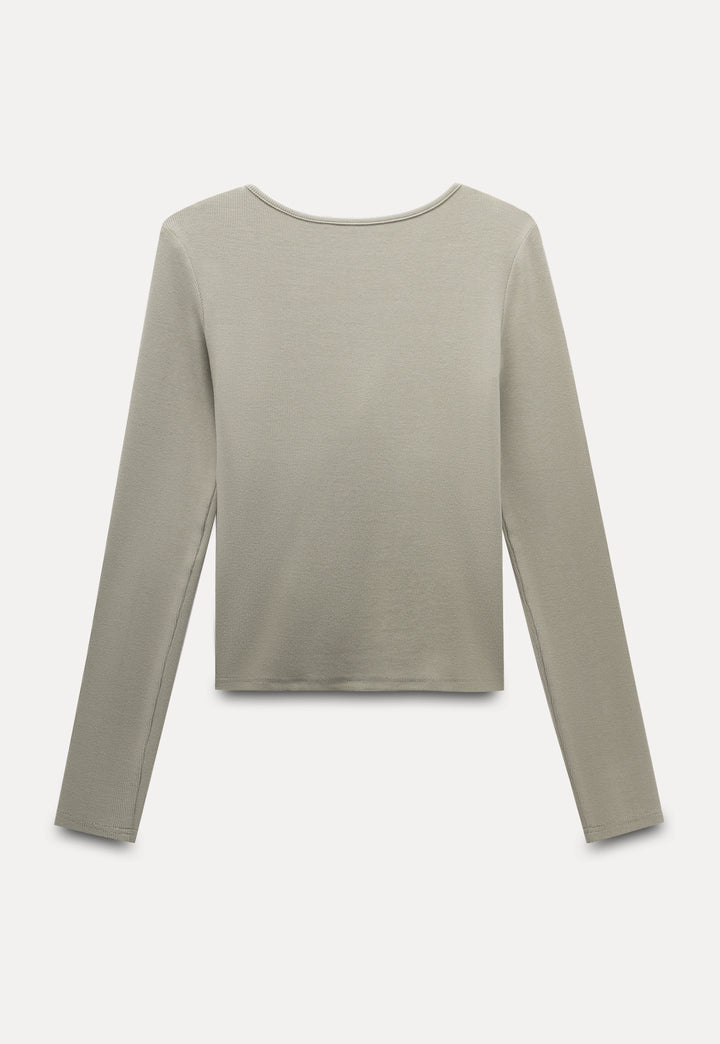 Women's Square Neck Long Sleeve Top