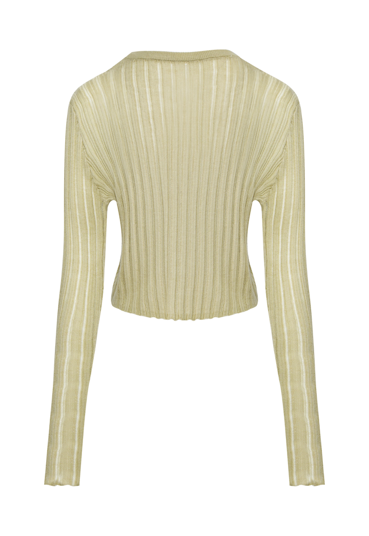 Women's Long-Sleeve Ribbed Knit Top