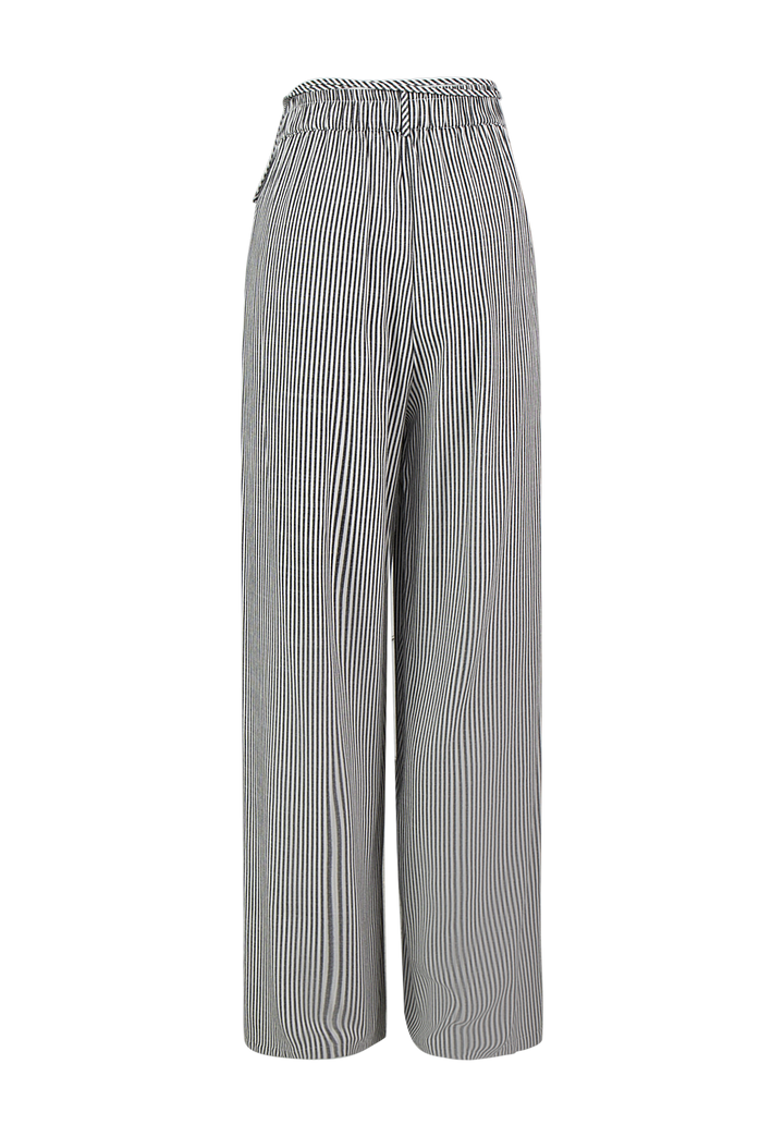 Women's High-Waisted Striped Wide Leg Pants