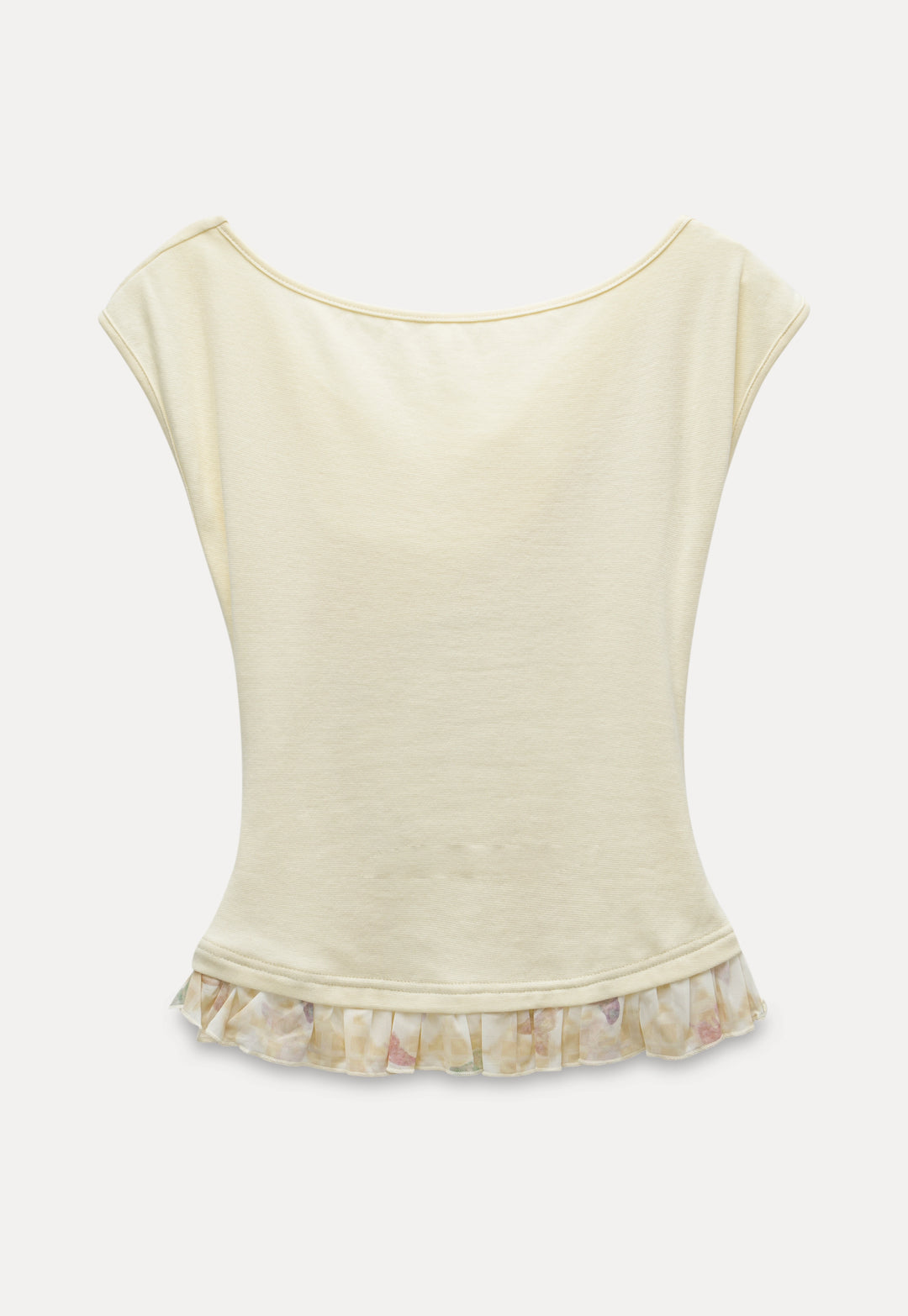 Top with Butterfly Accent and Ruffled Hem