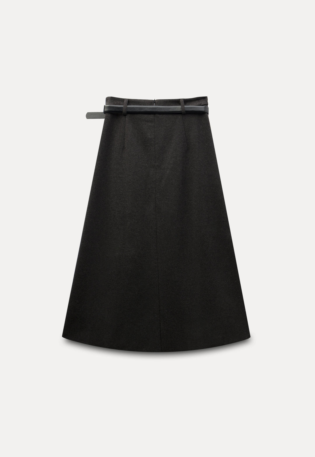 Women's Pleated Midi Skirt with Belt