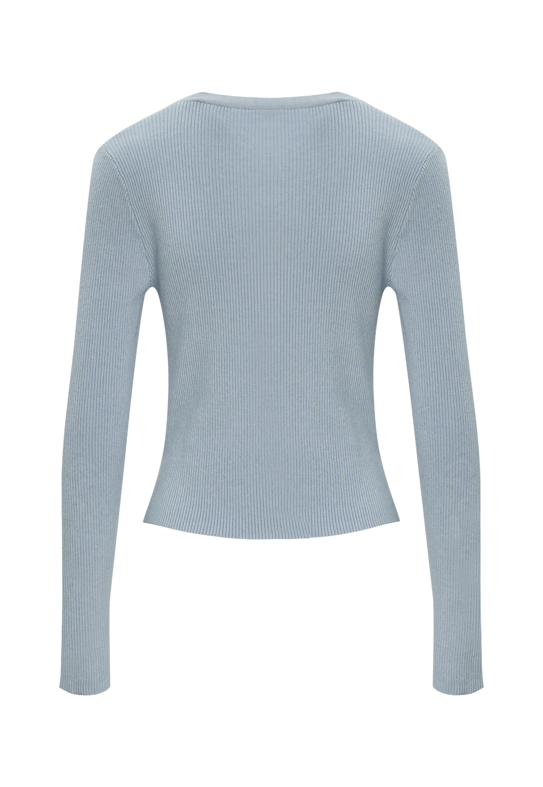 Women's Slim-Fit Knit Long Sleeve Top with Elegant Tie Detail