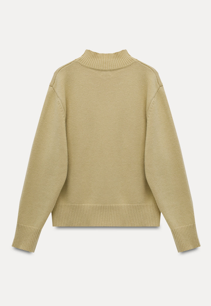 Women's Solid Color Mock Neck Pullover Sweater