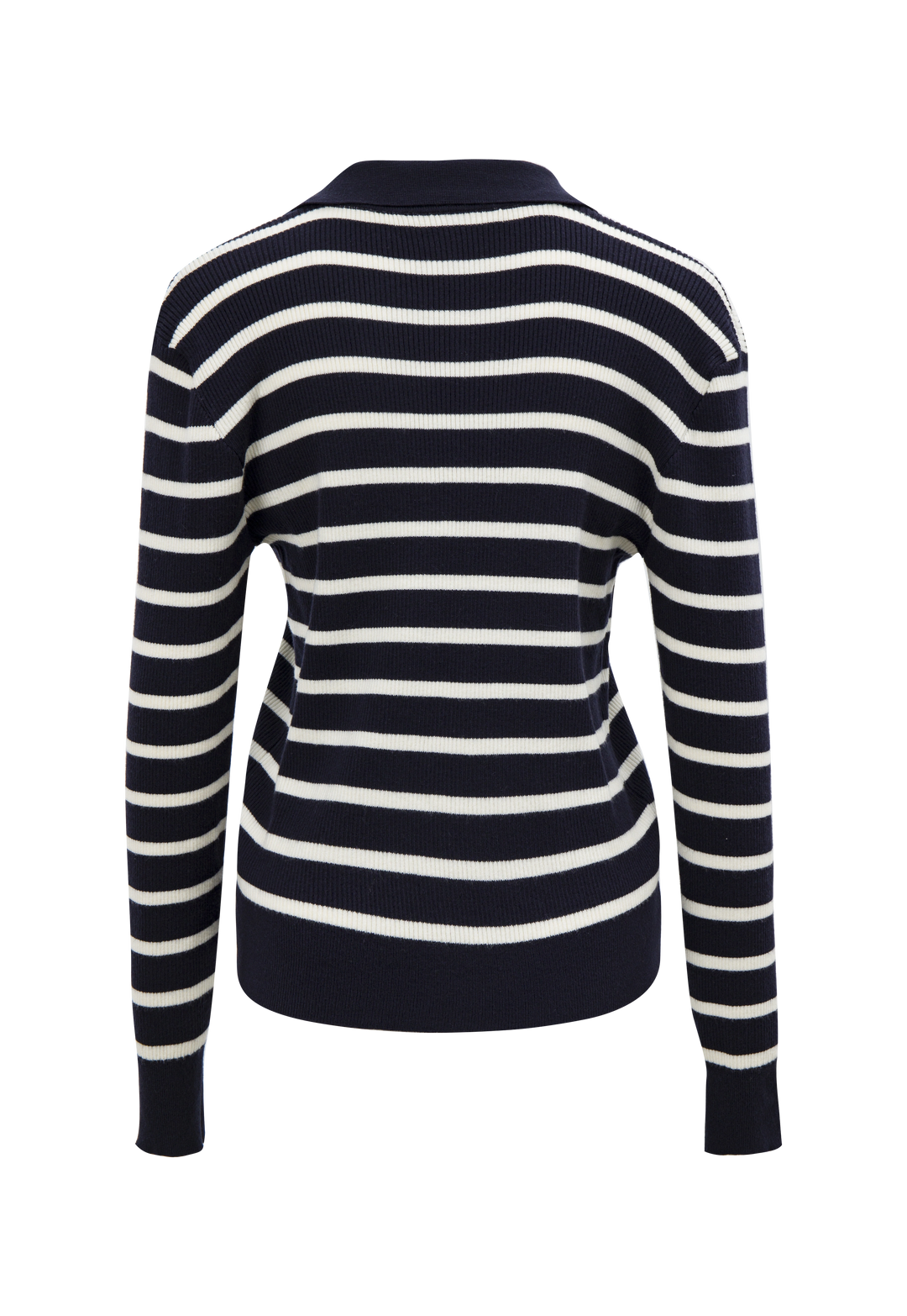 Women's Striped V-Neck Ribbed Knit Sweater