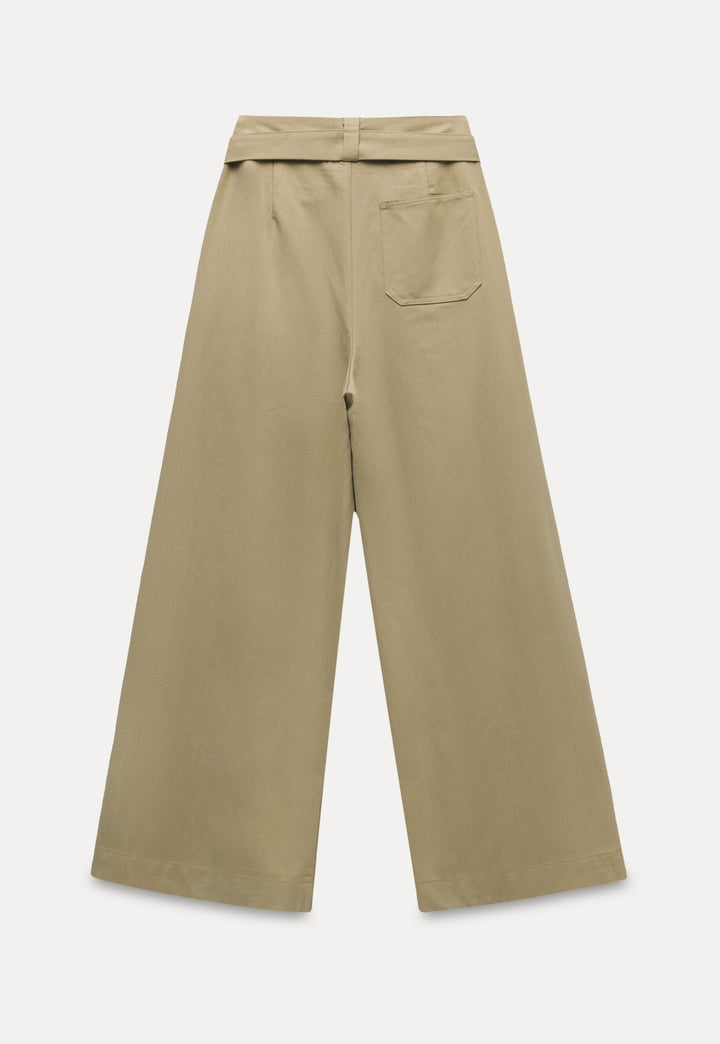 Wide-Leg Trousers with Belted Waist