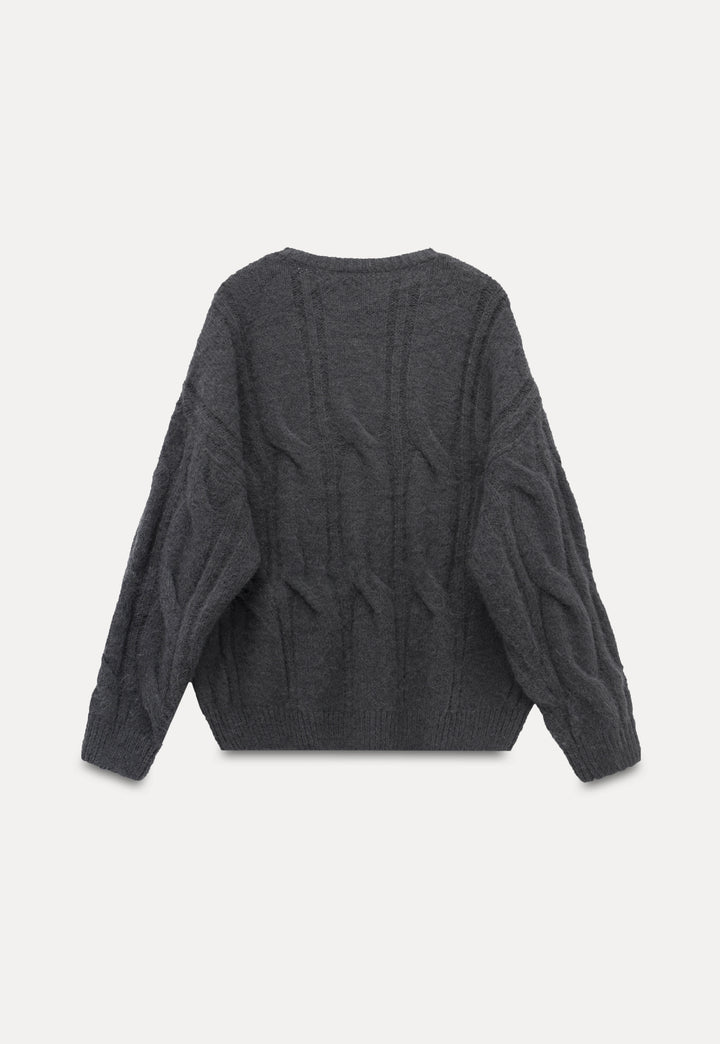 Women's V-Neck Cable Knit Sweater