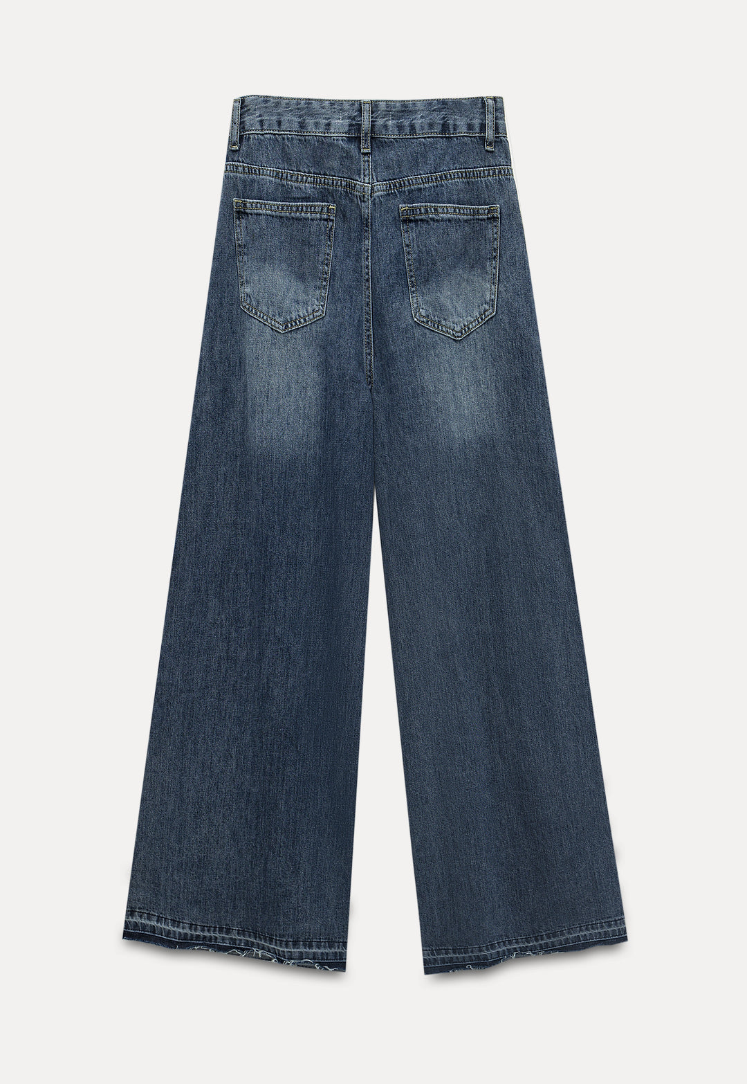 Women's Wide-Leg Faded Denim Jeans