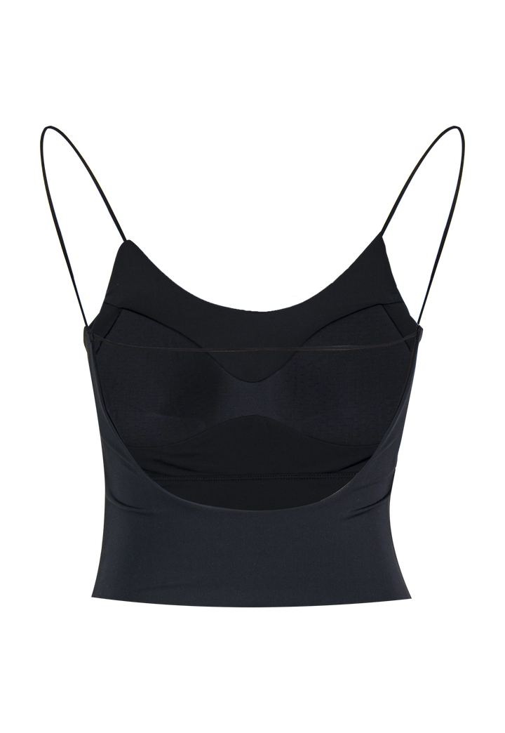 Women's Black Spaghetti Strap Crop Top