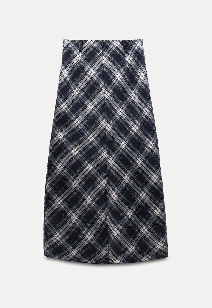 Women's Checkered Midi Skirt