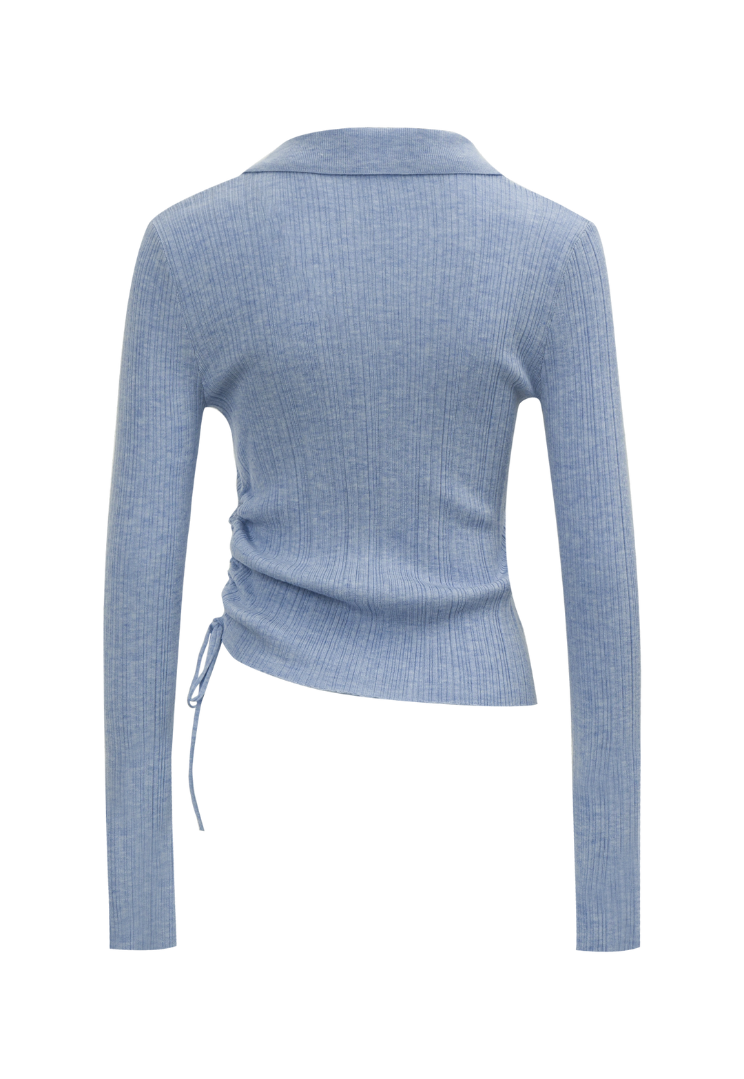 Women's Ribbed Long Sleeve Knit Polo Collar Top