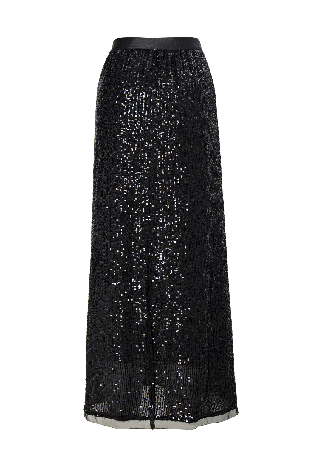 Sequin Midi Skirt with Satin Waistband